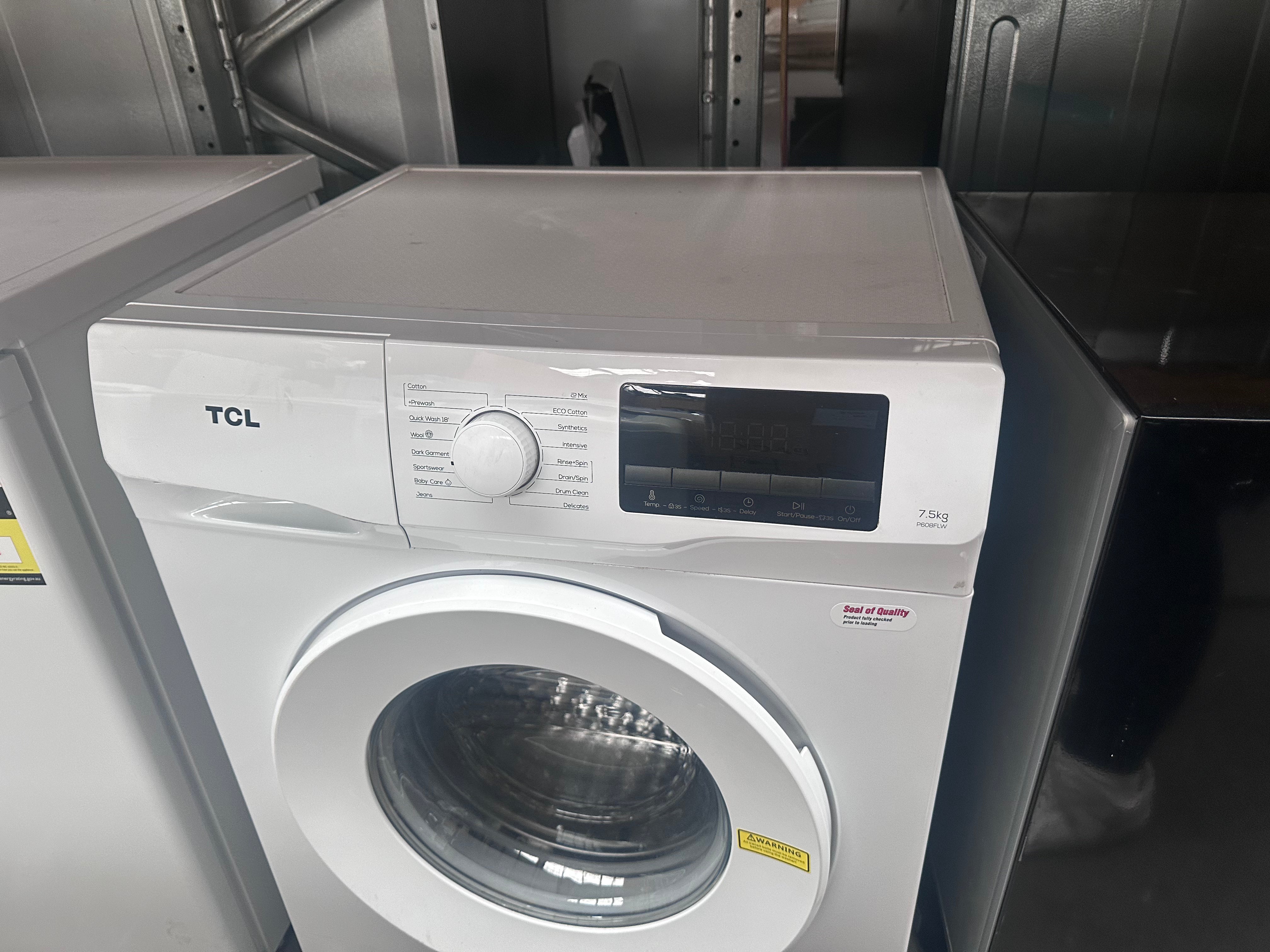 Refurbished TCL 7.5kg Front Load Washing Machine - Compact & Energy Efficient for Apartments, Small Homes & Laundry Rooms