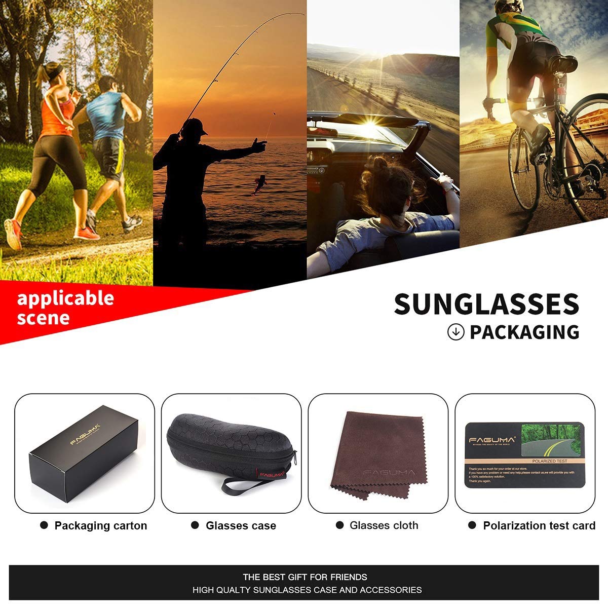 FAGUMA Polarized Sports Sunglasses for Men - UV400 Protection for Cycling, Driving, Fishing & Outdoor Activities - Lightweight & Durable for All-Day Comfort