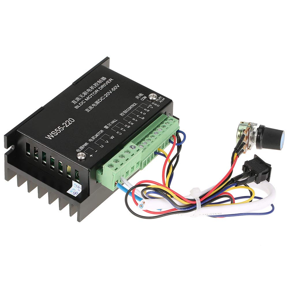 500W DC48V Brushless Motor Controller - 3 Phase BLDC Motor Driver with Cable (WS55-220) for CNC, Electric Power Tools & Vibrating Motors | Perfect for DIY Projects, Industrial Automation & Power Tool Upgrades