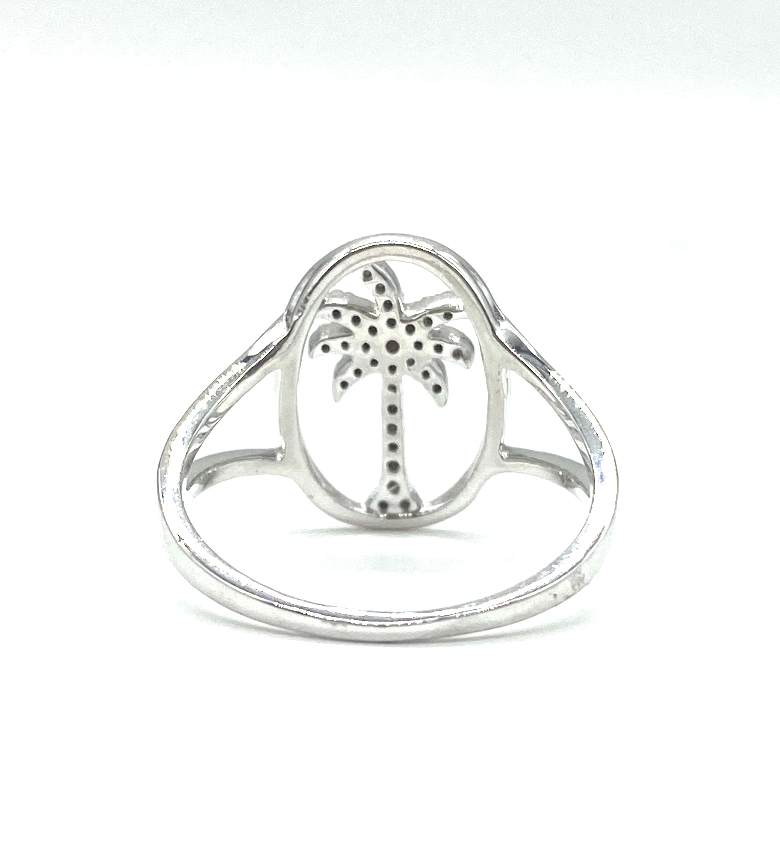 Exquisite Diamond Palm Tree Ring for Women - Elegant Tropical Jewelry for Beach Vacations, Summer Parties & Gift Giving