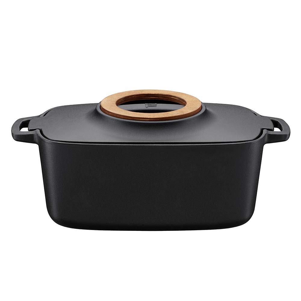 Fiskars 5 Qt Cast Iron Casserole Dish with Lid - Enameled Dutch Oven for Baking, Braising & Slow Cooking - Perfect for Soups, Stews & Roasts - Oven & Stovetop Safe