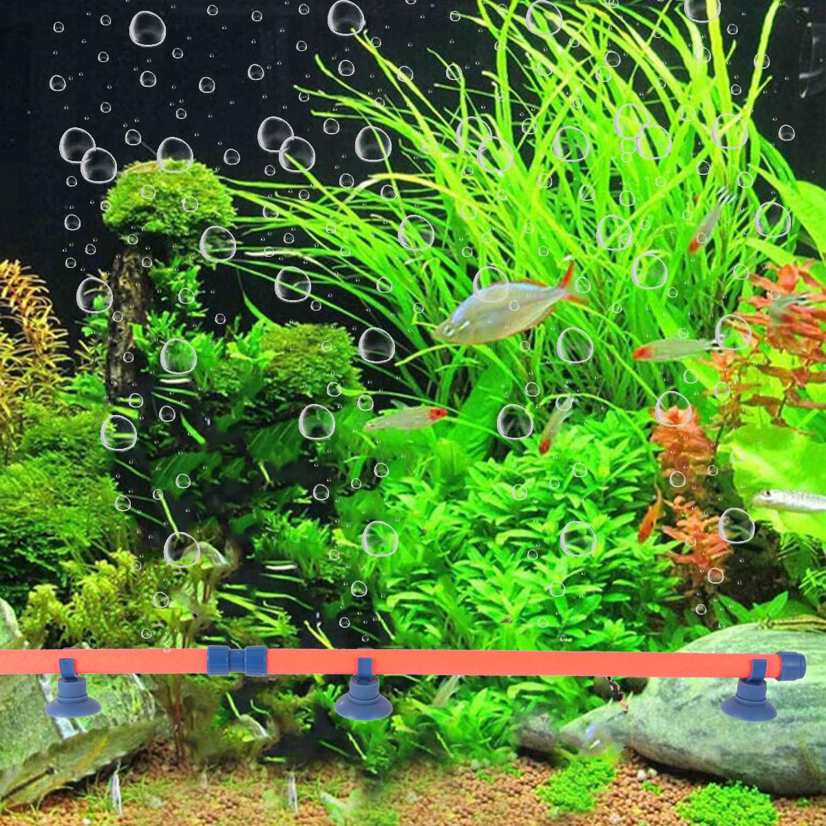 POPETPOP 14-Inch Air Stone Bubble Bar for Fish Tank - Aquarium Airstone with Bubble Tube Wall for Hydroponics & Oxygen Pump | Perfect for Freshwater Tanks, Wall-Mounted Aquariums, and Hydroponic Systems