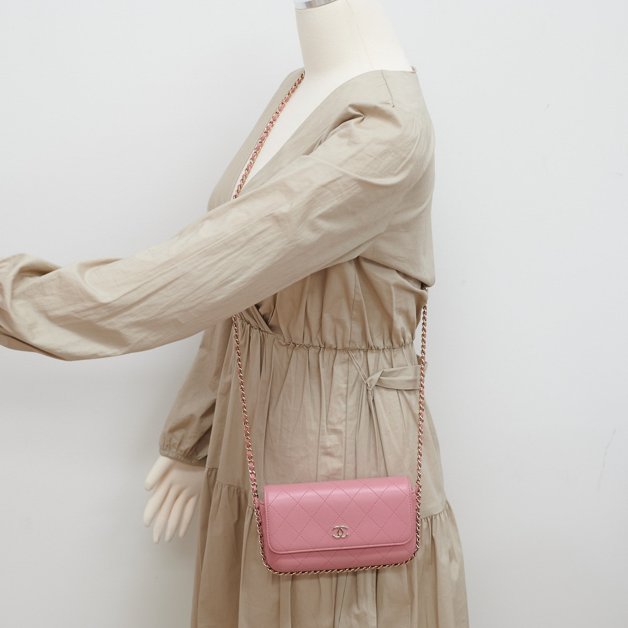 Chanel Seasonal Flap Bag Pink Microchip Leather Crossbody Purse - Luxury Designer Handbag for Women, Perfect for Parties, Dating & Special Occasions