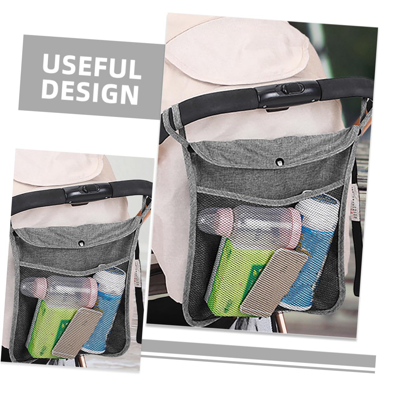 WATIIFUFU Stroller Organizer Bag - Baby Travel Accessories for Snacks, Toys & Essentials | Portable Diaper Caddy for Strollers, Car Seats & Shopping Carts | Keep Baby Items Neat On-the-Go