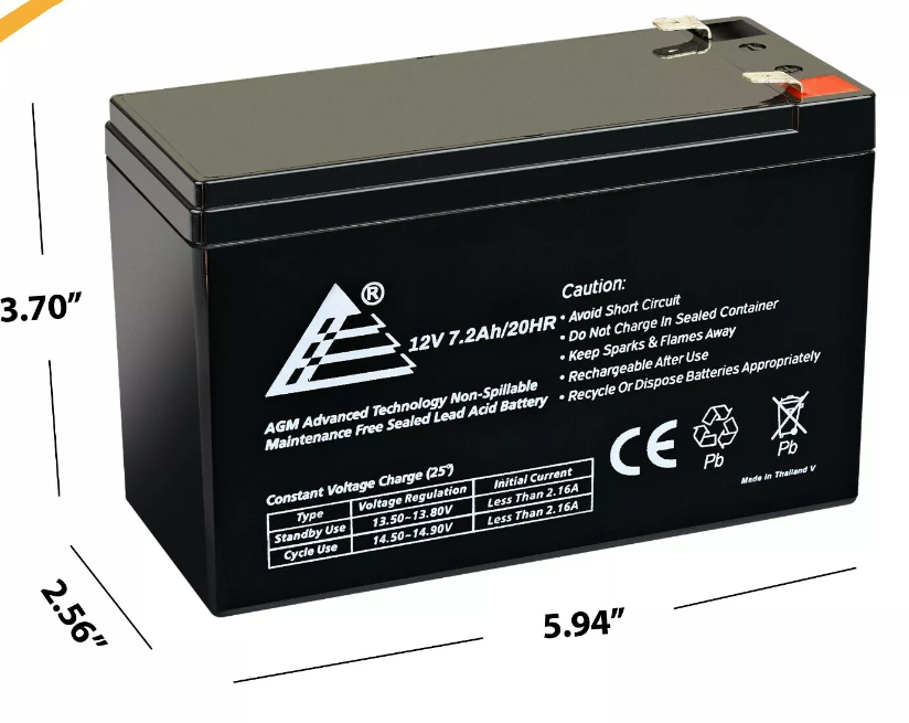 APC Back-UPS ES 550VA 12V 7.2AH Battery Backup Power Supply - Reliable UPS for Home Office, Computer, Router & Electronics Protection During Power Outages