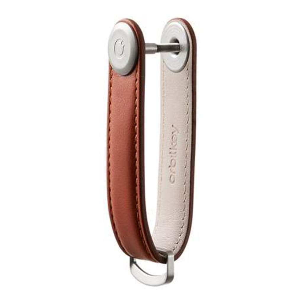 Orbitkey Leather 2.0 Key Organizer - Premium Cognac/Tan Genuine Leather Key Holder for Men & Women - Perfect for Home, Office & Travel Accessories