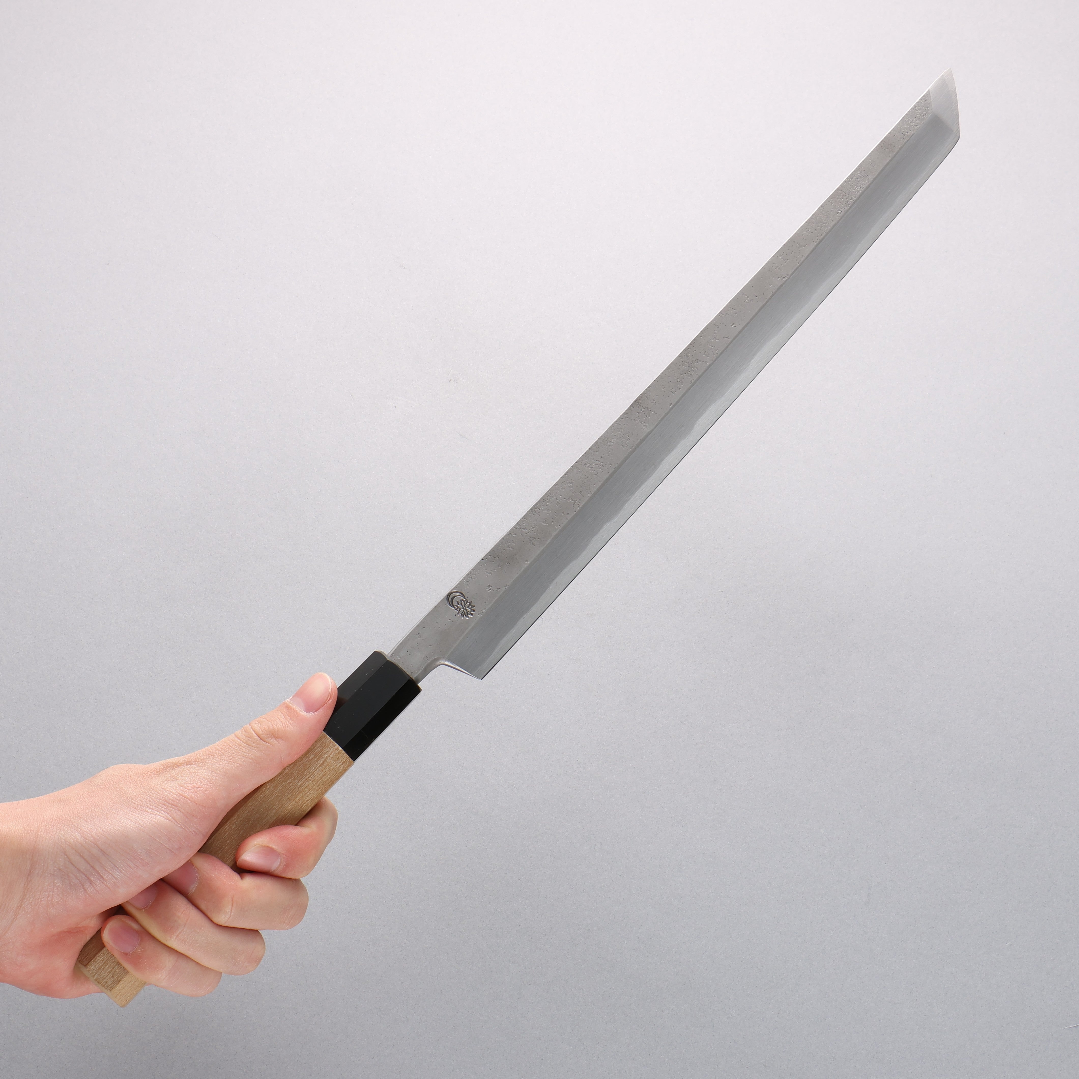 Premium Kikuzuki White Steel No.2 Nashiji Sakimaru Takohiki 300mm Japanese Chef Knife with Magnolia Wood Handle - Perfect for Sushi, Sashimi & Precision Fish Filleting