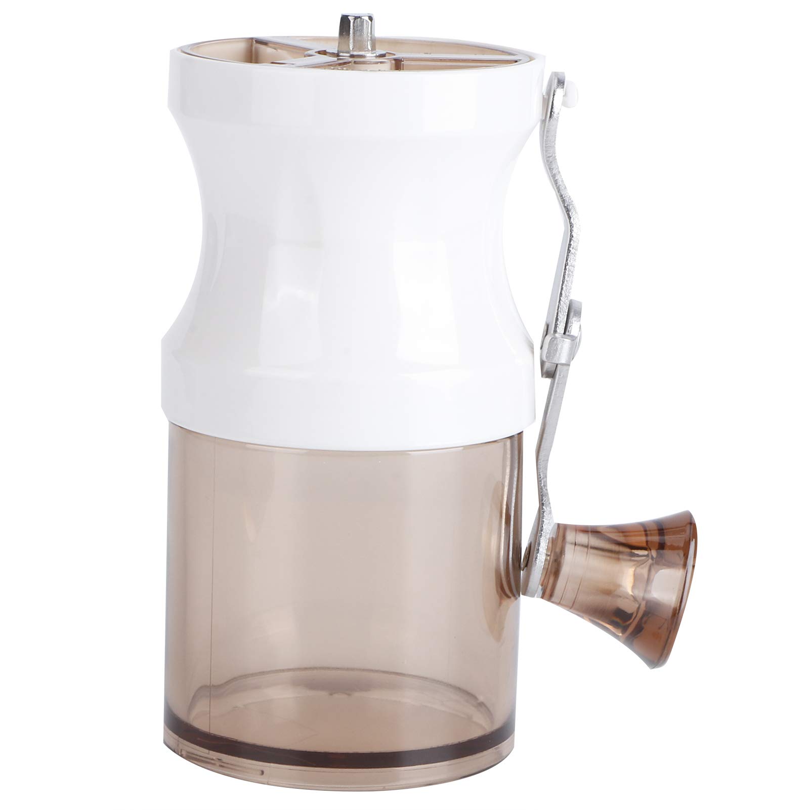 Premium Stainless Steel Mini Coffee Grinder - Manual Hand Crank Mill for Fresh Ground Coffee Beans - Perfect for Drip Coffee, French Press, Espresso & Camping Use - Compact Kitchen Essential (White)