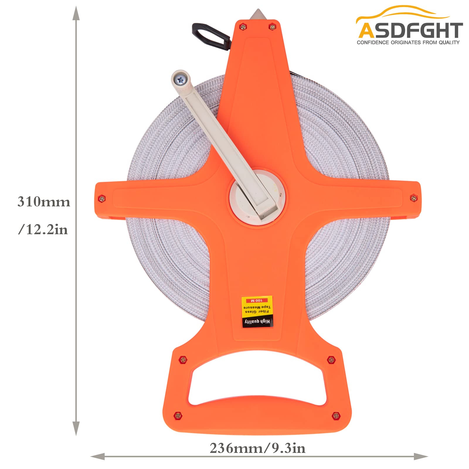 330ft Open Reel Fiberglass Tape Measure - Dual-Sided with Feet/Meters (1/2