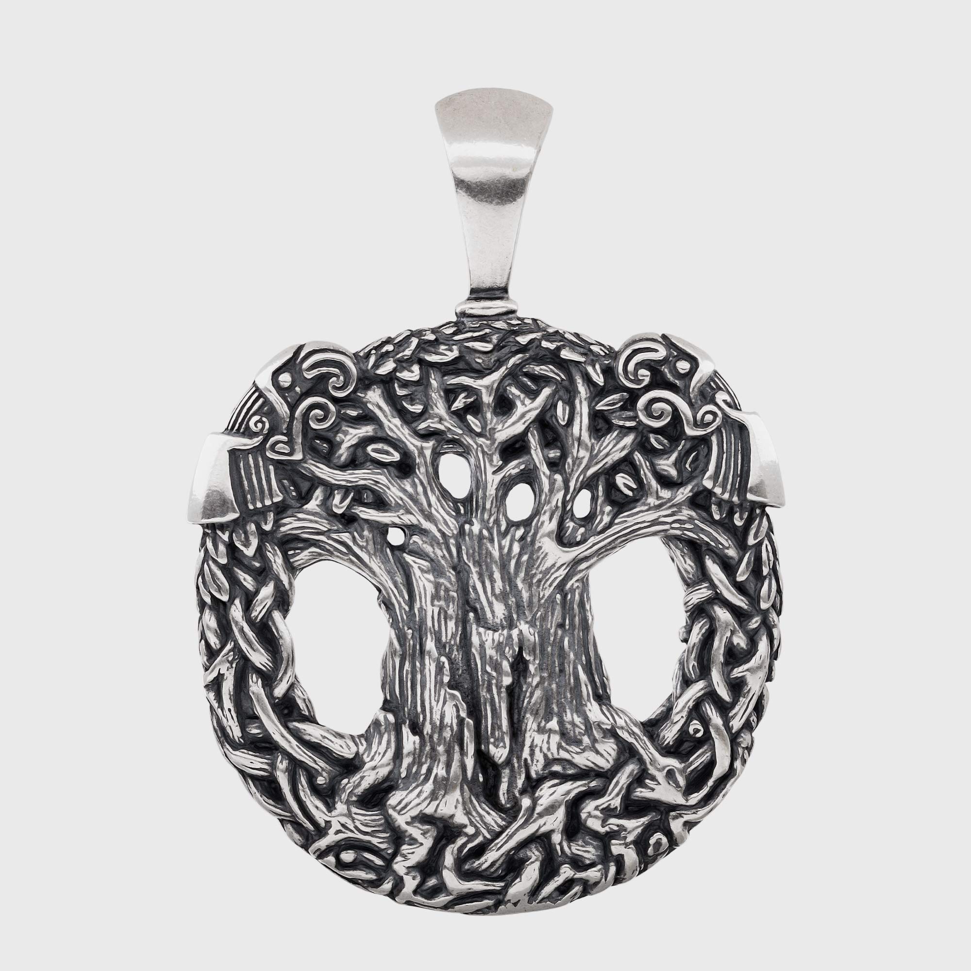Viking Necklace for Men & Women - Norse Yggdrasil Tree of Life Pendant with Odin's Ravens Huginn & Muninn - Sterling Silver Nordic Pagan Jewelry - Perfect for Viking Lovers, Cosplay & Norse Mythology Enthusiasts