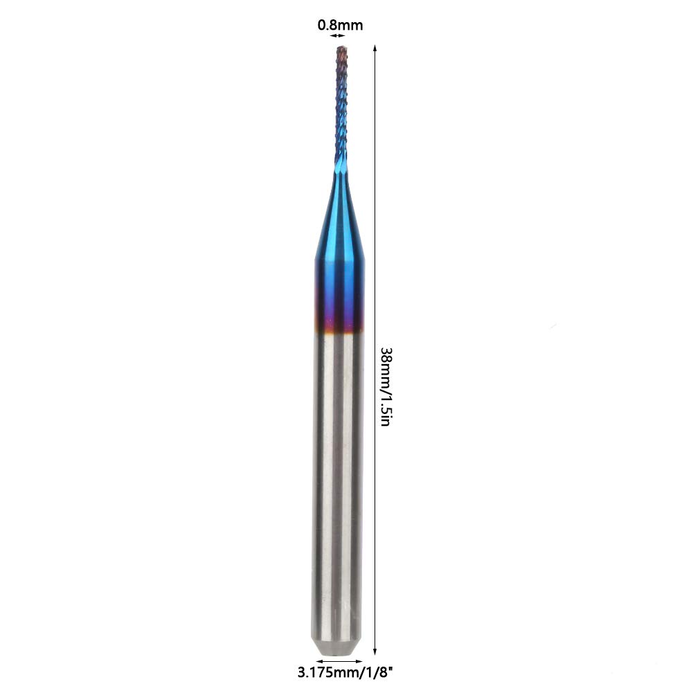 10-Piece No Burr Cone End Mill Set - 1/8