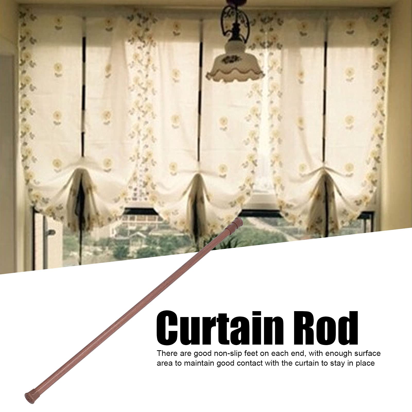 Telescopic Non-Slip Curtain Rod - Durable Wear-Resistant Blackout Curtain Pole for Cabinet, Shelf Organizer & Pantry Divider - Perfect for Home, Office & Closet Organization