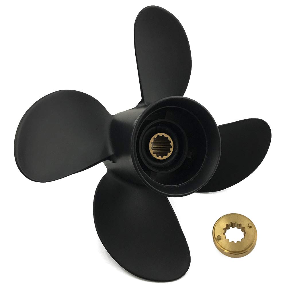 10.3x13 4-Blade 13-Tooth RH Aluminum Propeller for Mercury 25-70HP Outboard Motors - High Performance Boat Prop for Fishing, Cruising & Watersports
