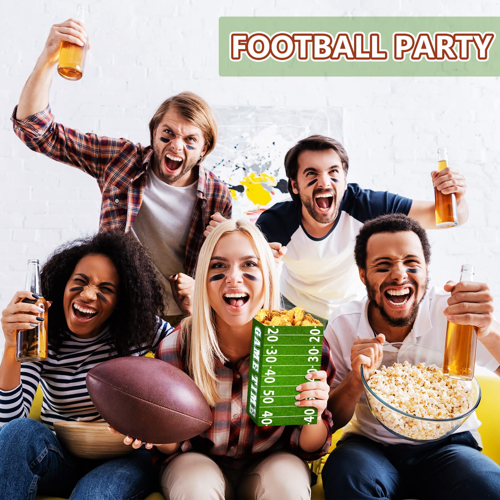 36 Pack Football Party Favor Bags - Themed Paper Gift Treat Candy Bags for Game Day Decorations, Tailgating & Birthday Party Supplies - Perfect for Super Bowl, Sports Themed Events & Kids Birthday Parties