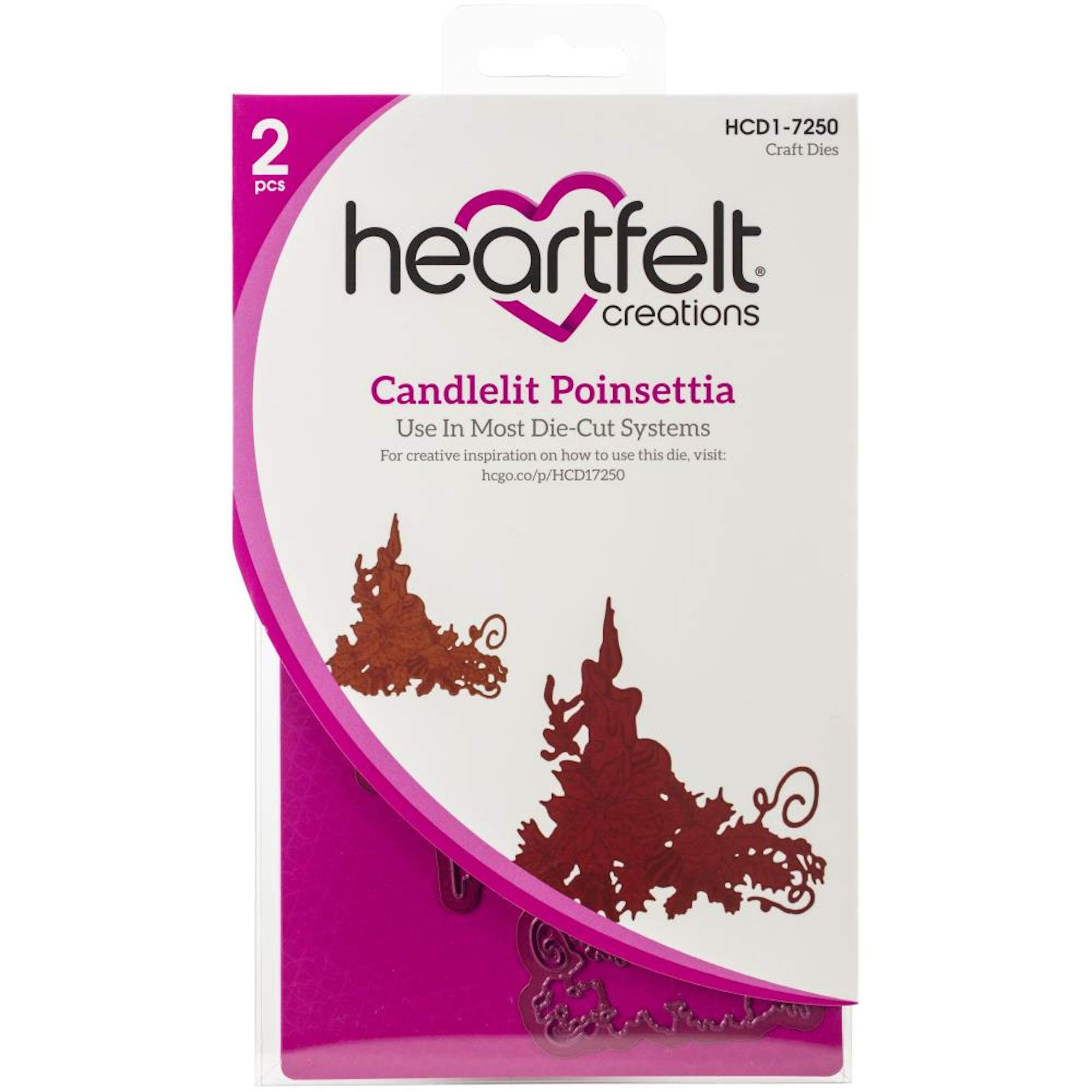 Heartfelt Creations Dies & Stamps Bundle - Candlelit Poinsettia (HCD17250+HCPC3882) for Card Making & Scrapbooking