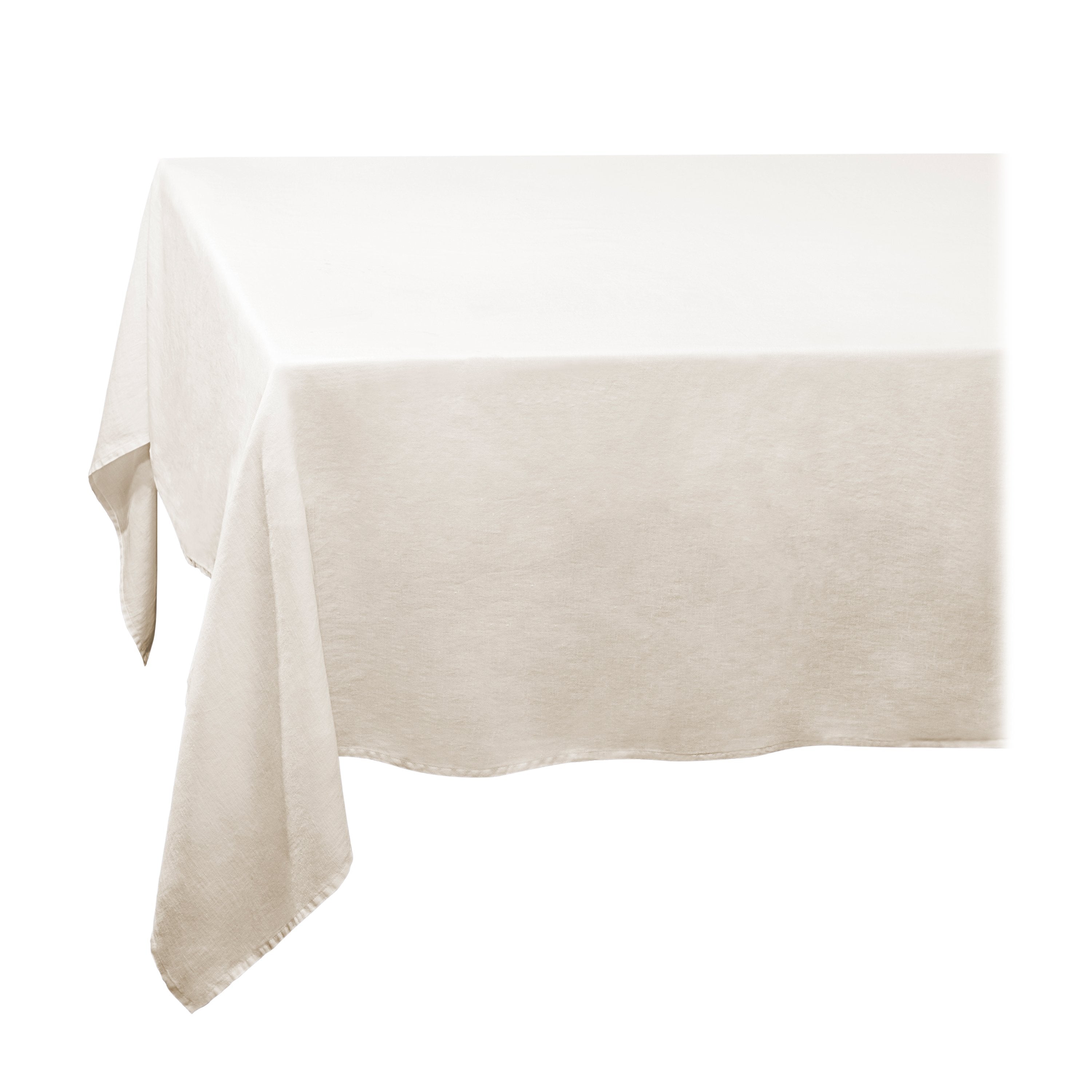 Premium Linen Sateen Tablecloth - 100% Natural Ecru Color - Elegant Dining Table Cover for Weddings, Parties & Home Decor