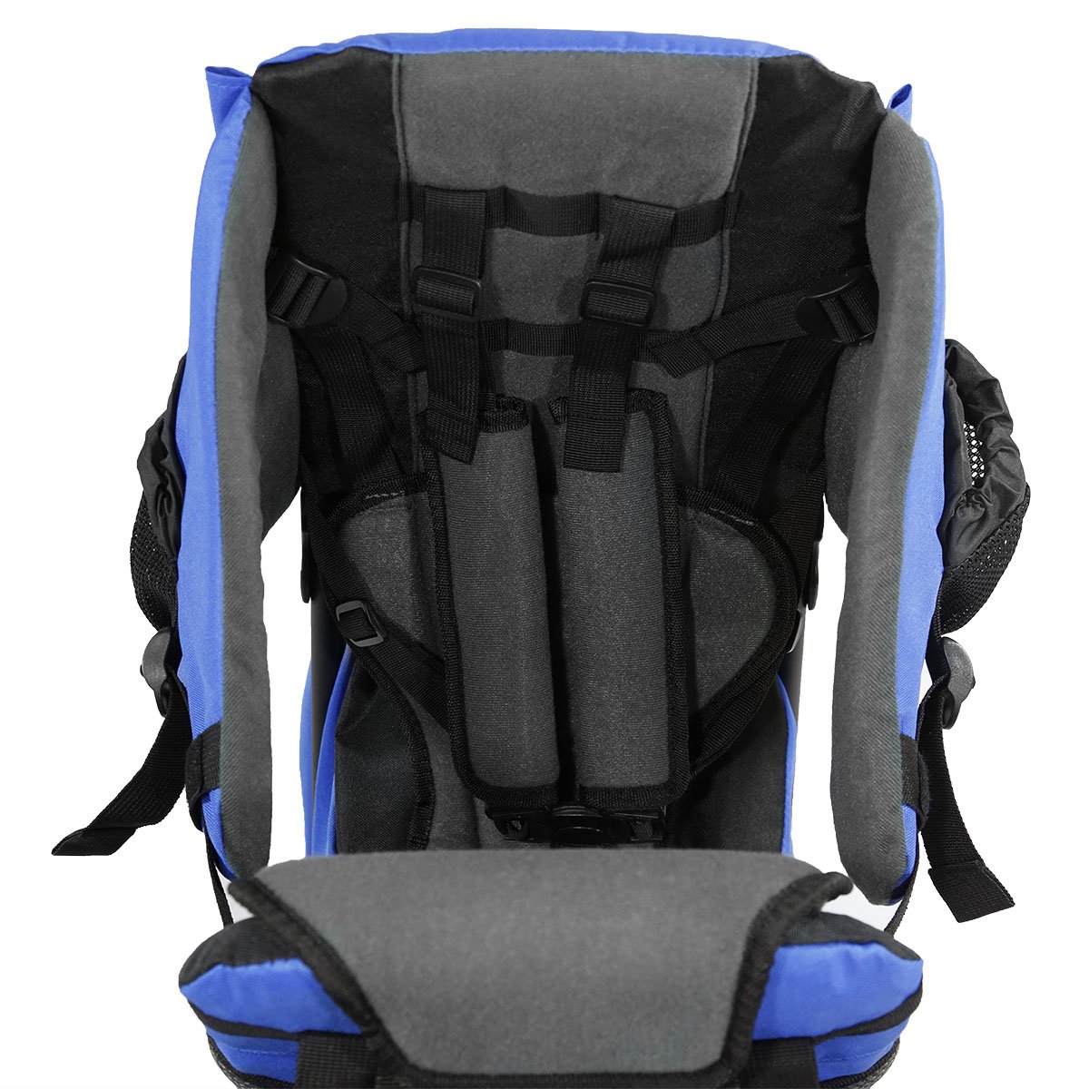 ClevrPlus Blue Cross Country Baby Backpack Carrier - Adjustable & Lightweight Toddler Hiking Backpack with Comfortable Seat, Foldable Frame & Large Capacity - Perfect for Outdoor Adventures, Hiking, Travel & Family Camping