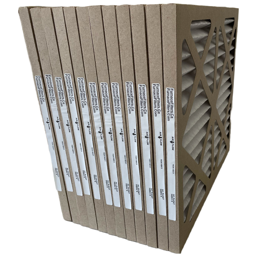 16x18x1 MERV 8 Pleated Air Filters - Case of 12 | High Efficiency Furnace Filters for Home HVAC Systems | Perfect for Allergies, Dust & Pet Dander Protection