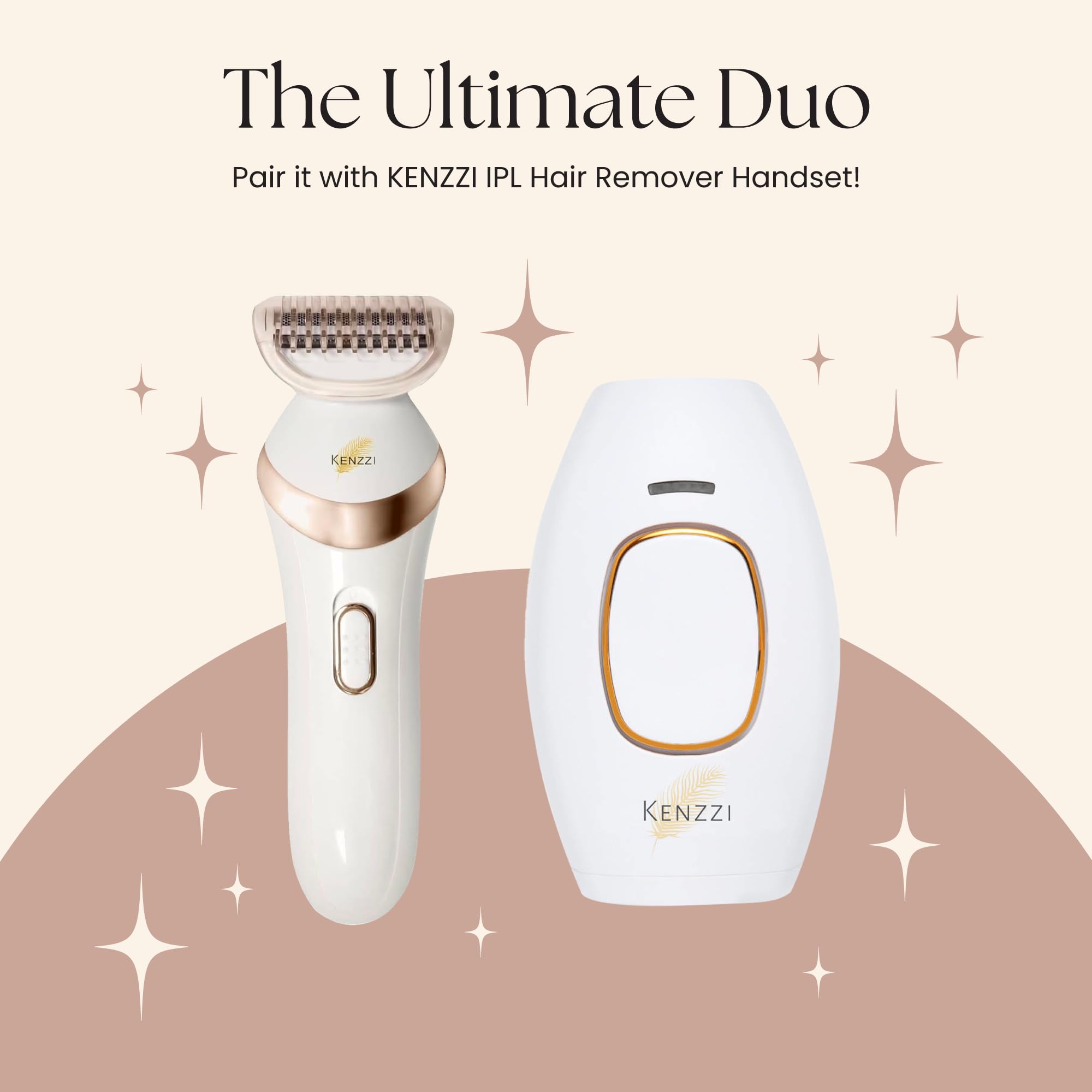 Kenzzi Electric Shaver for Women - 3-Blade Rechargeable Bikini Trimmer & Body Shaver - Wet/Dry Use for Legs, Underarms, Bikini Area - Cordless Razor for Sensitive Skin - Perfect for Travel, Gym & Quick Hair Removal at Home