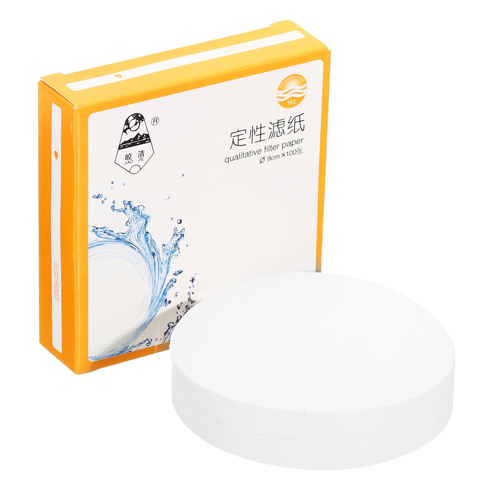 PATIKIL 100Pcs 9cm Fast Qualitative Filter Paper Circles - Premium Laboratory Filter Paper for Chemical Analysis, Oil Testing & Industrial Use - Perfect for Funnels, Experiments & Scientific Research