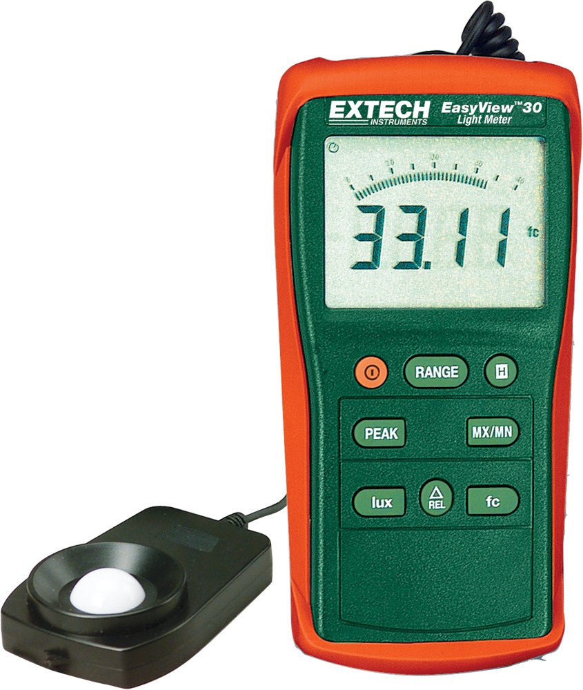 Extech EA30 Easy View Wide Range Light Meter (40 to 40,000 Foot Candles) - Digital Illuminance Meter for Photography, Film Making, and Indoor/Outdoor Lighting Measurement