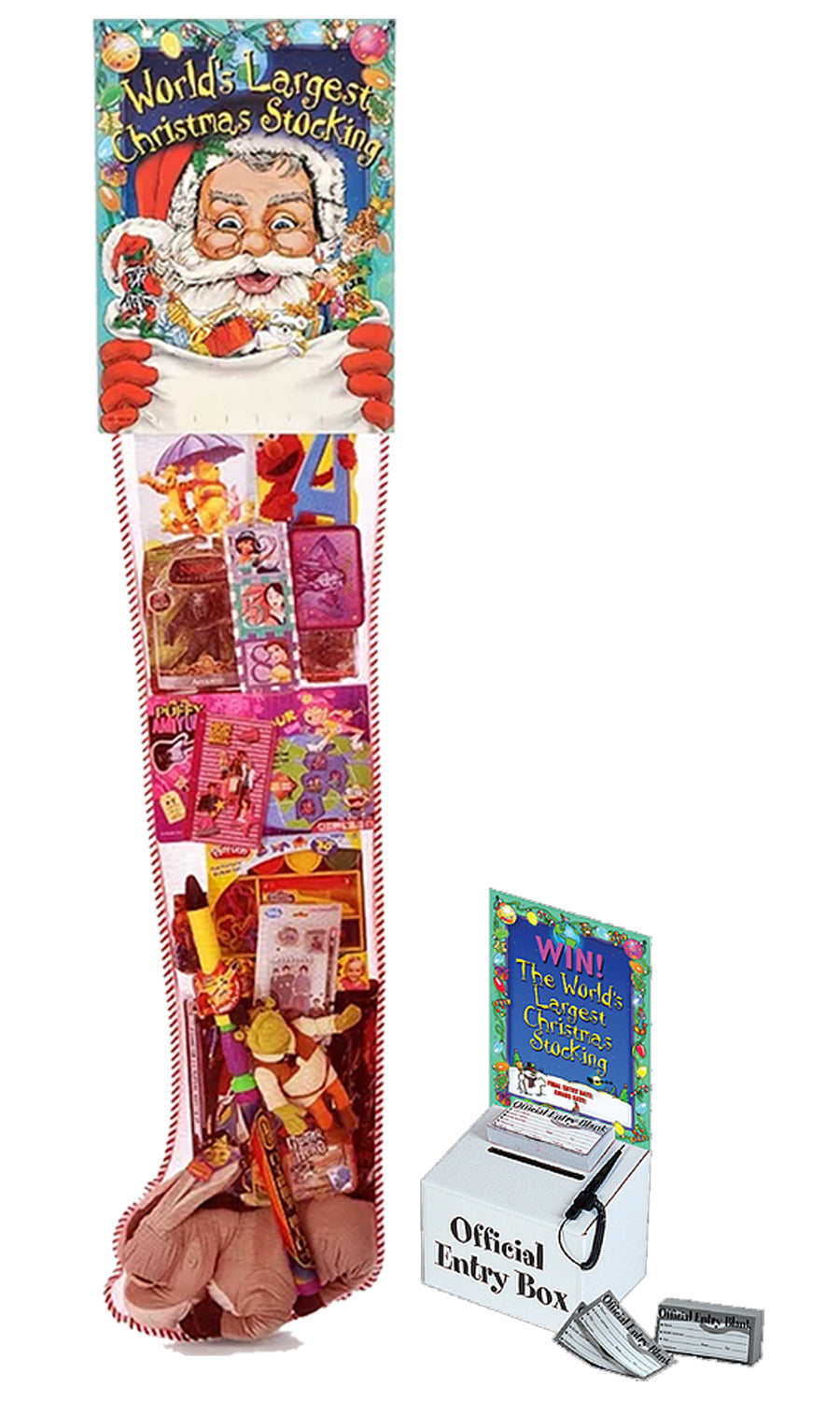 8ft Deluxe Christmas Stocking - Large Holiday Stocking for Fireplace Decor, Xmas Party Favors & Festive Gift Giving