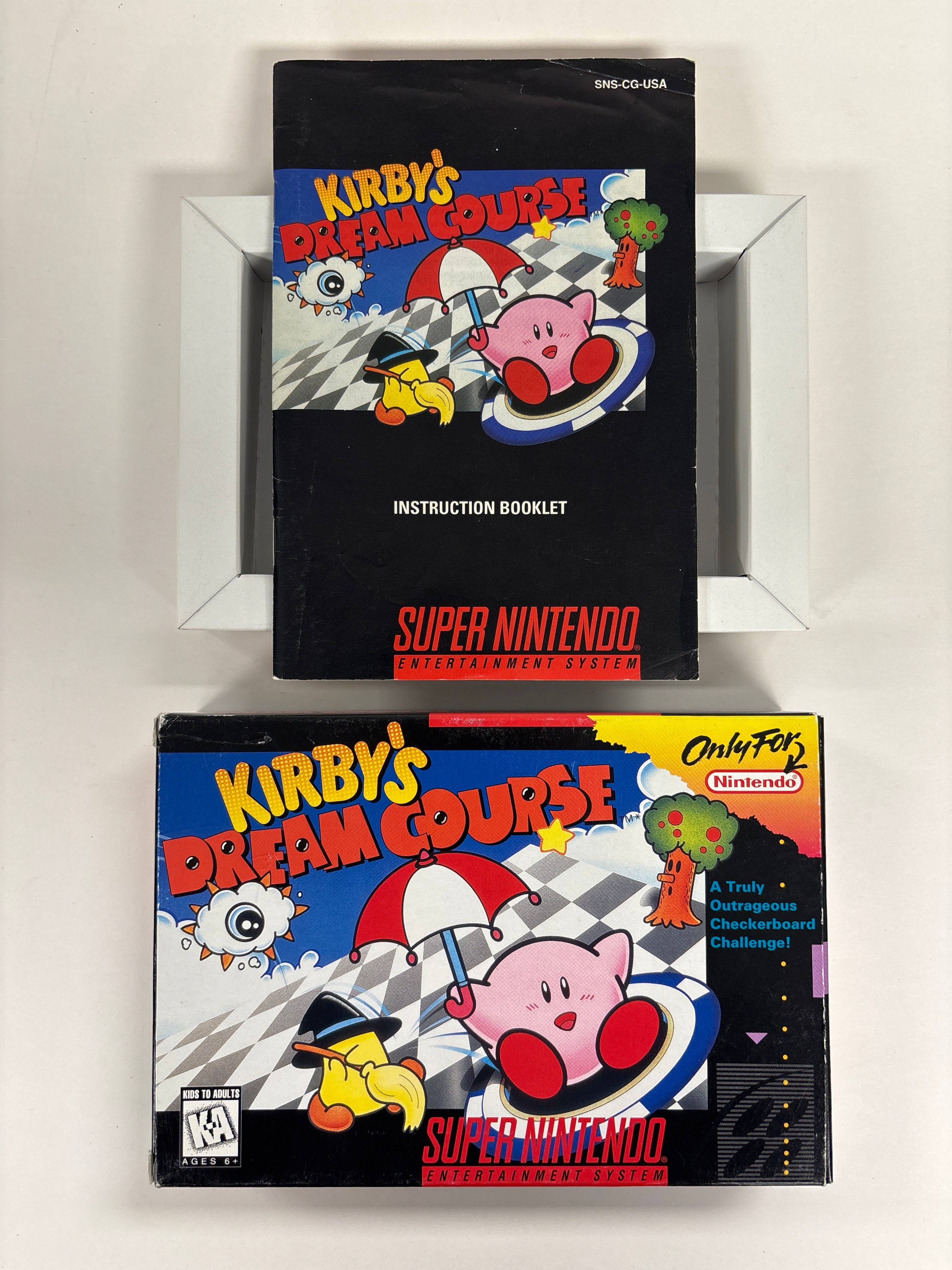Kirby's Dream Course Super Nintendo SNES Box & Manual Only (No Game Included) - Perfect for Collectors & Retro Gaming Display