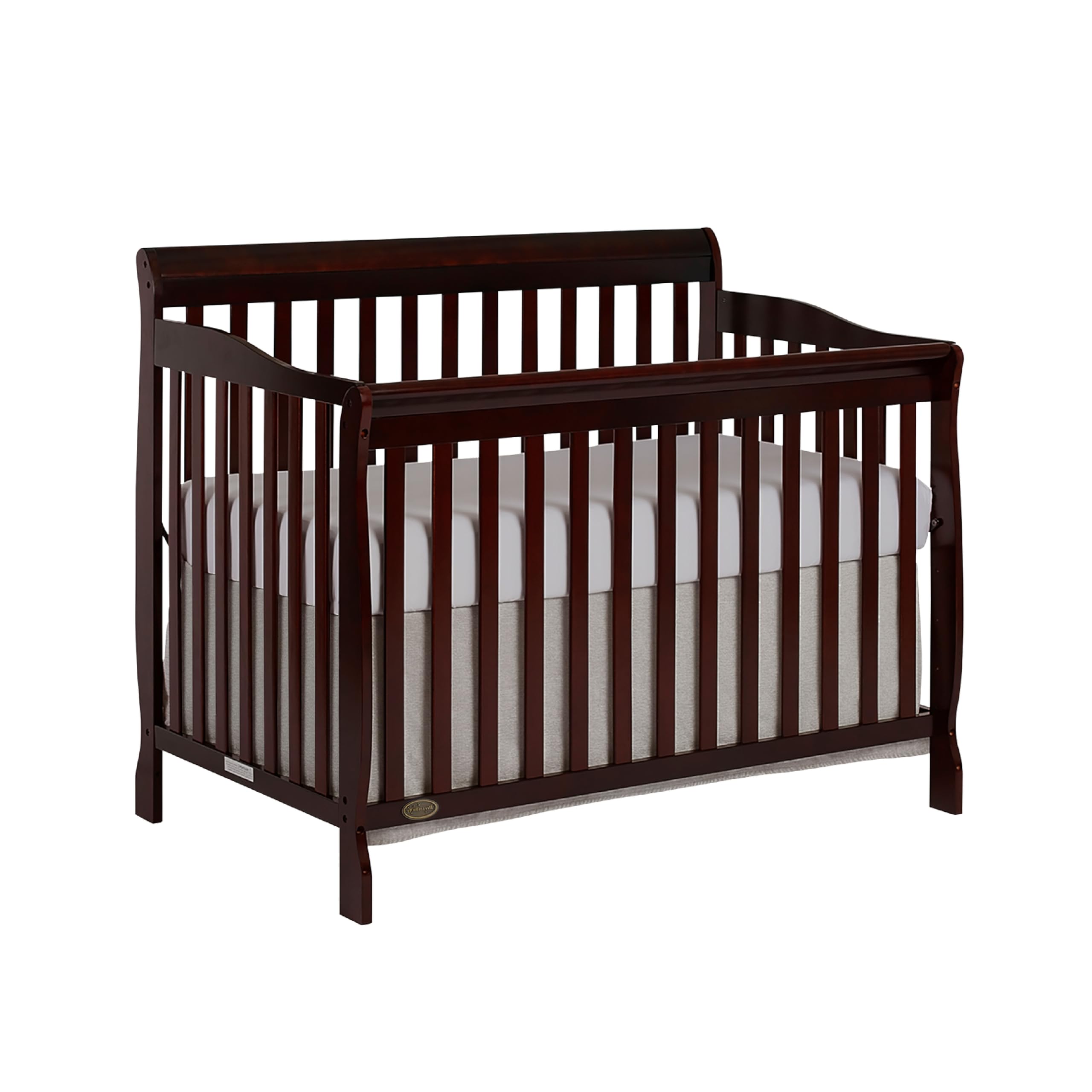Dream On Me Ashton 5-in-1 Convertible Crib in Espresso - Greenguard Gold Certified Safe Nursery Furniture, 50x36x44 Inches - Perfect for Baby's Nursery, Toddler Room & Guest Bedroom