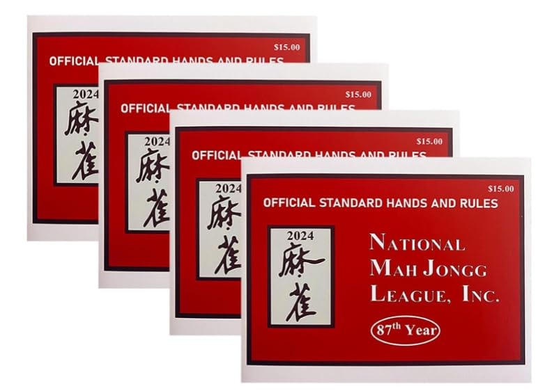 2024 Official Mahjong Cards Set - 4 PCS Large Print Standard Size Cards with National MahJongg League Rules - Perfect for Game Nights, Family Gatherings & Competitive Play