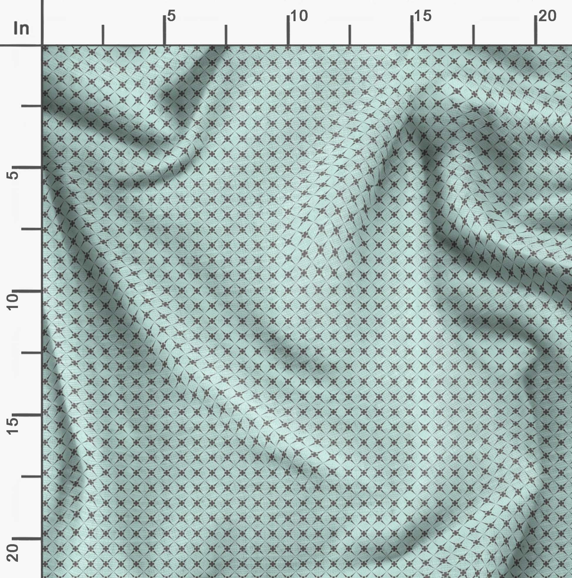 Soimoi Moss Green Georgette Fabric by The Yard - 42 Inch Wide Geometric Star Printed Material - Cosmic & Whimsical Design for Dresses, Scarves & Home Decor