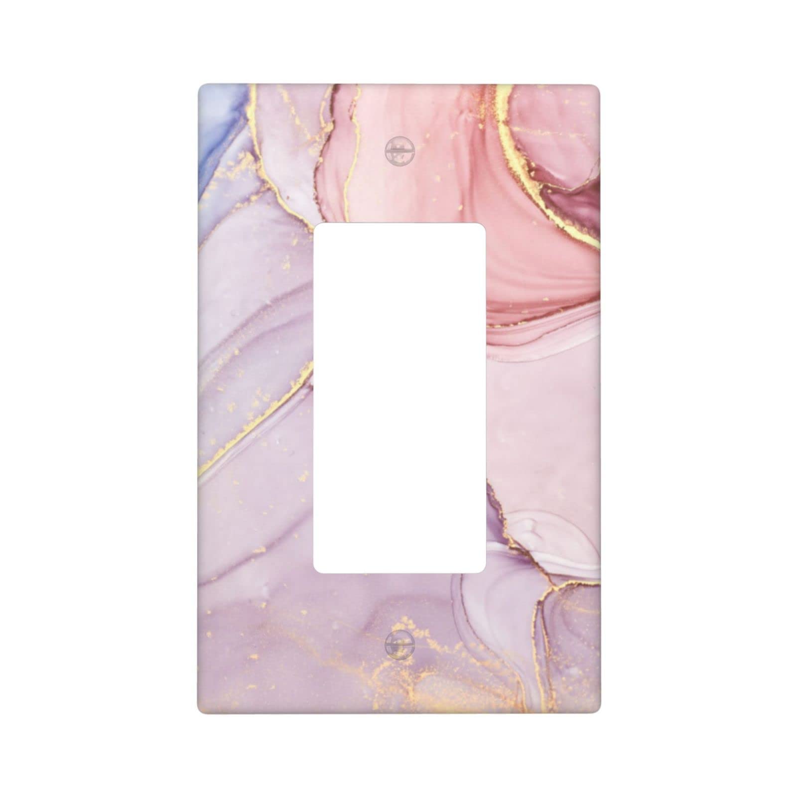 Pink Abstract Marble Single Decorator Wall Plate - Decorative Light Switch Cover 1 Gang Rocker Switch Plate - 4.5