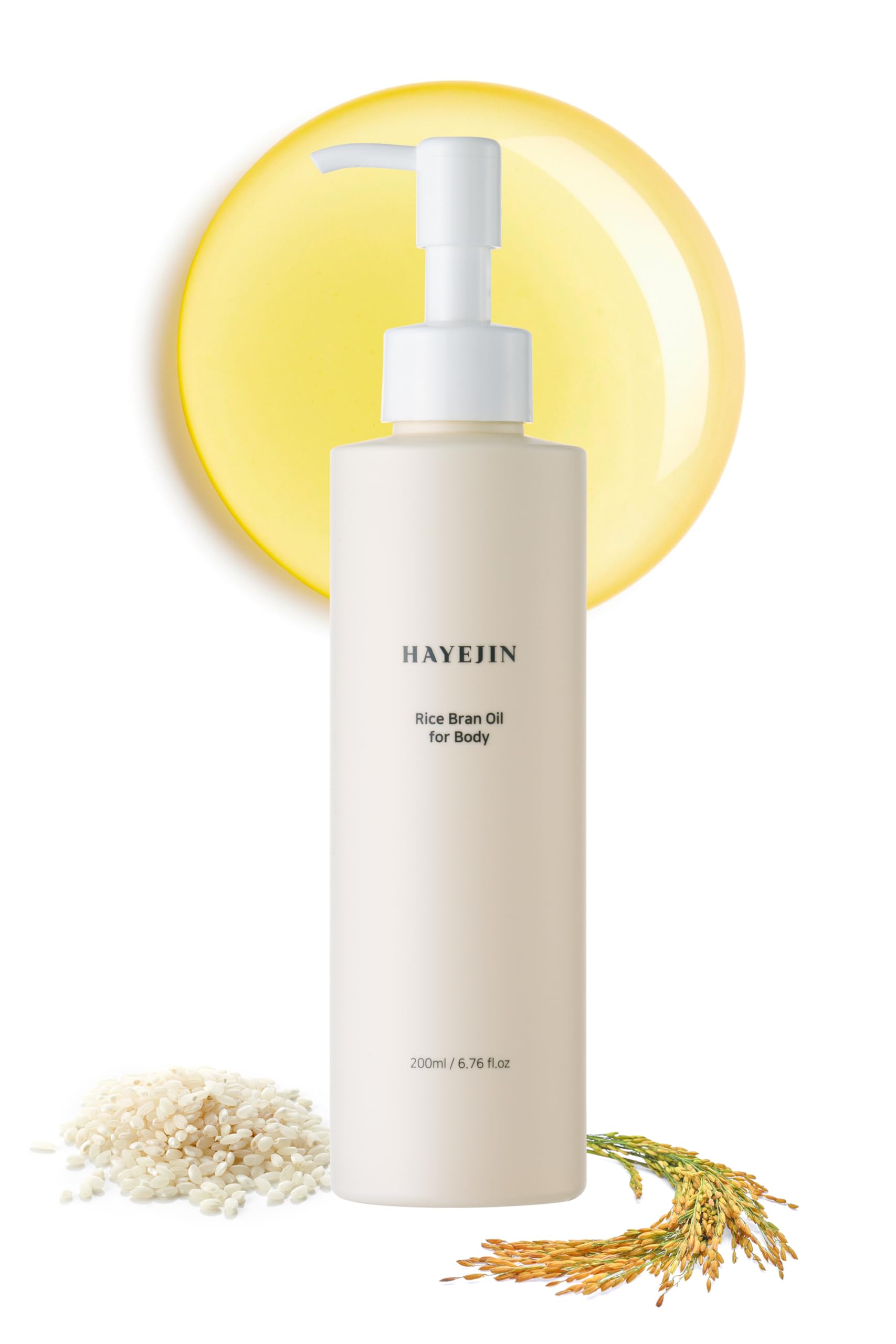 HAYEJIN Rice Bran Body Oil for Dry Skin - Moisturizing & Hydrating Body Oil for Men & Women with Fermented Rice Bran Extract - 6.76 Fl Oz - Perfect for Daily Skincare Routine & Post-Shower Hydration