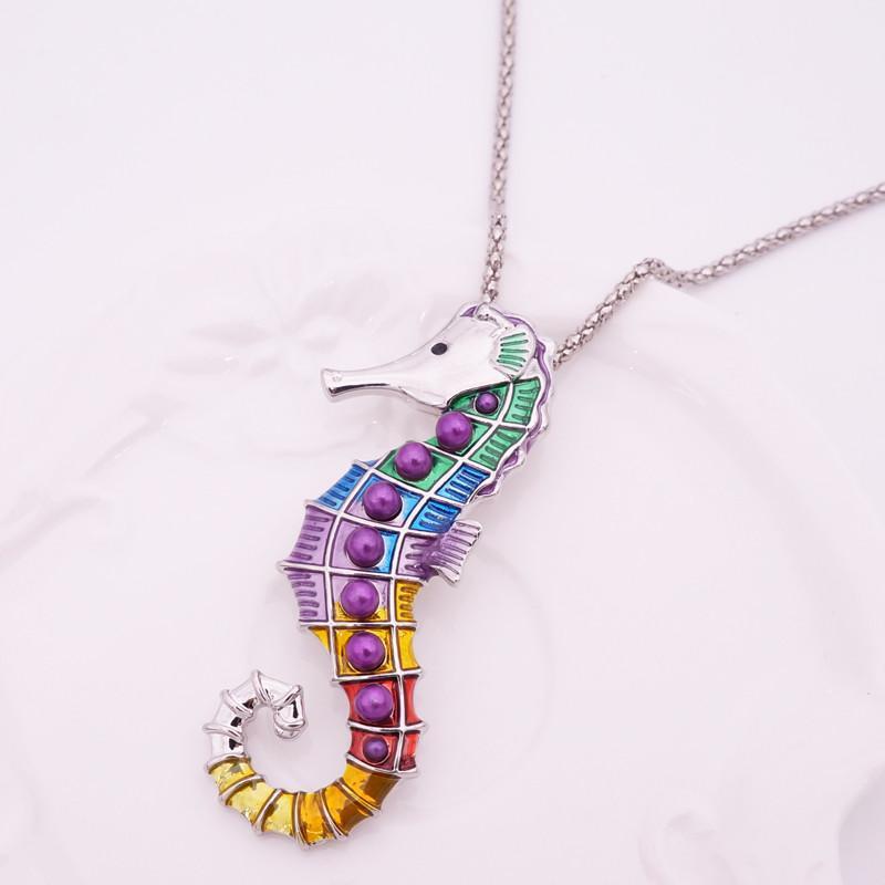 Vibrant Seahorse Jewelry Set - Necklace, Earrings & Bracelet - Perfect for Beach Parties, Summer Vacations & Boho Fashion