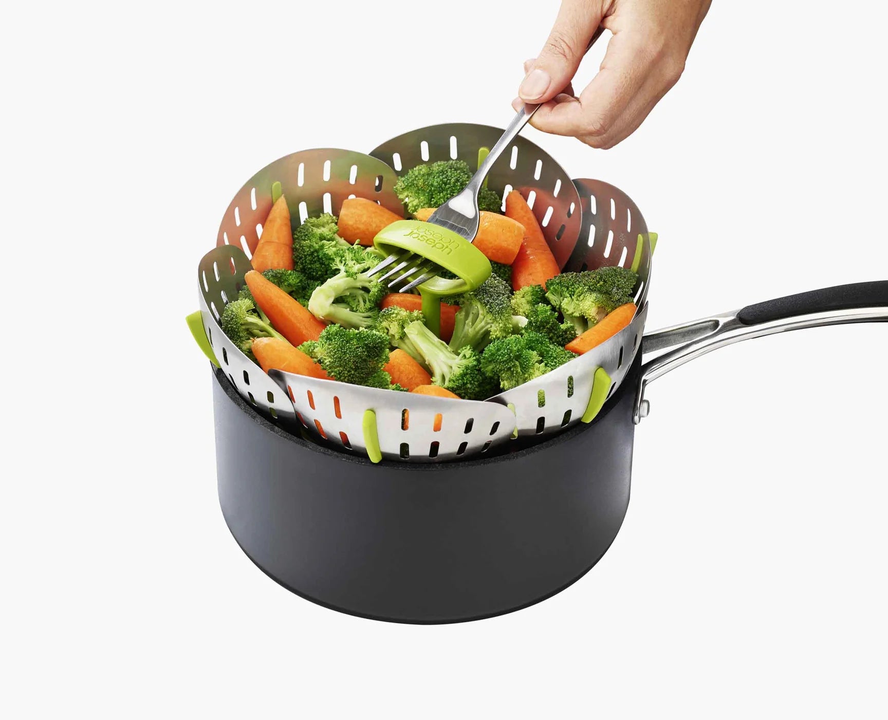 Bloom Folding Steamer Basket - Stainless Steel Vegetable & Dumpling Steamer for Healthy Cooking - Perfect for Stovetop, Instant Pot & Meal Prep