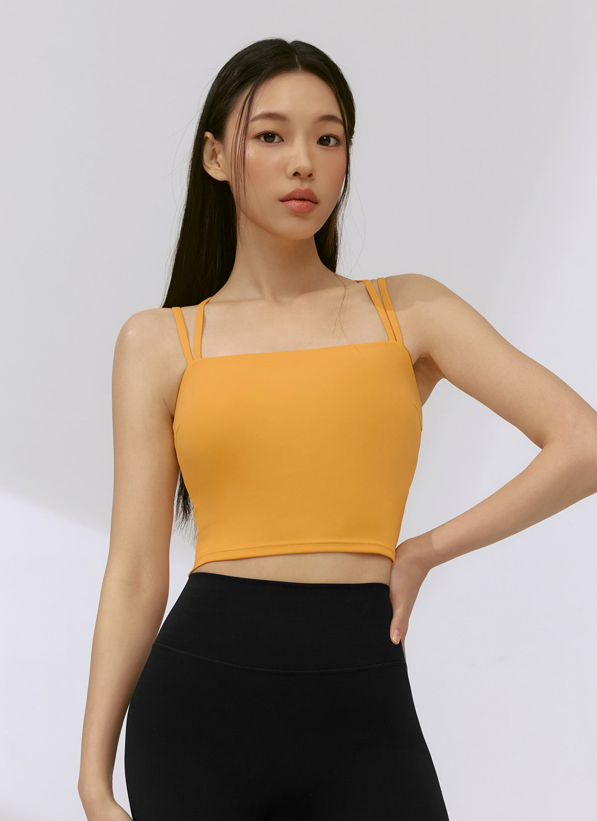 Black Label Power Rise Double Strap Sports Bra - High Support Workout Top for Running, Yoga & Gym