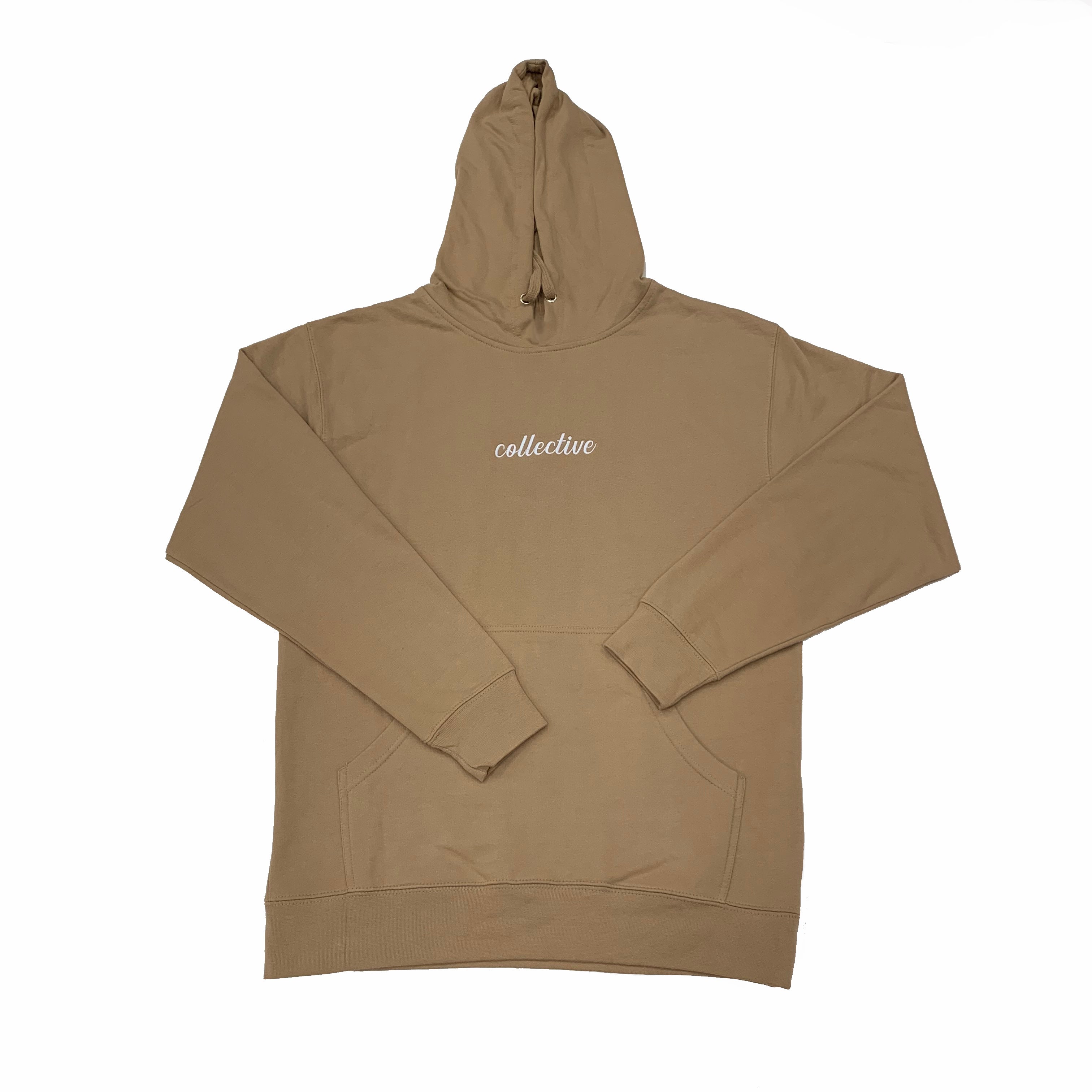 Collective Expectations Embroidered Sand Pullover Hoodie Sweater - Cozy Oversized Fleece Hooded Sweatshirt for Women | Perfect for Casual Wear, Loungewear & Street Style Fashion
