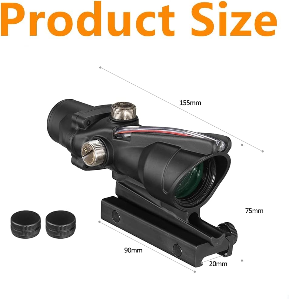 KinZon Acog 4X32 Rifle Scope with Dual Illumination & Chevron Fiber Optic Reticle | .223 Ballistic Reticle for Hunting, Tactical Shooting & Outdoor Adventures