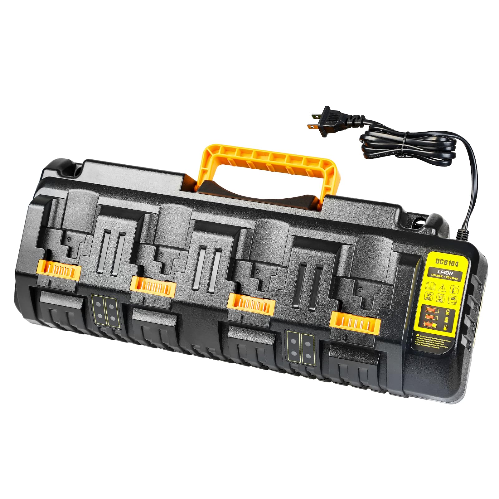 DCB104 Replacement Battery Charger Station for Dewalt 12V & 20V Max Batteries - Fast Simultaneous Charging | Perfect for Power Tools, Job Sites & DIY Projects