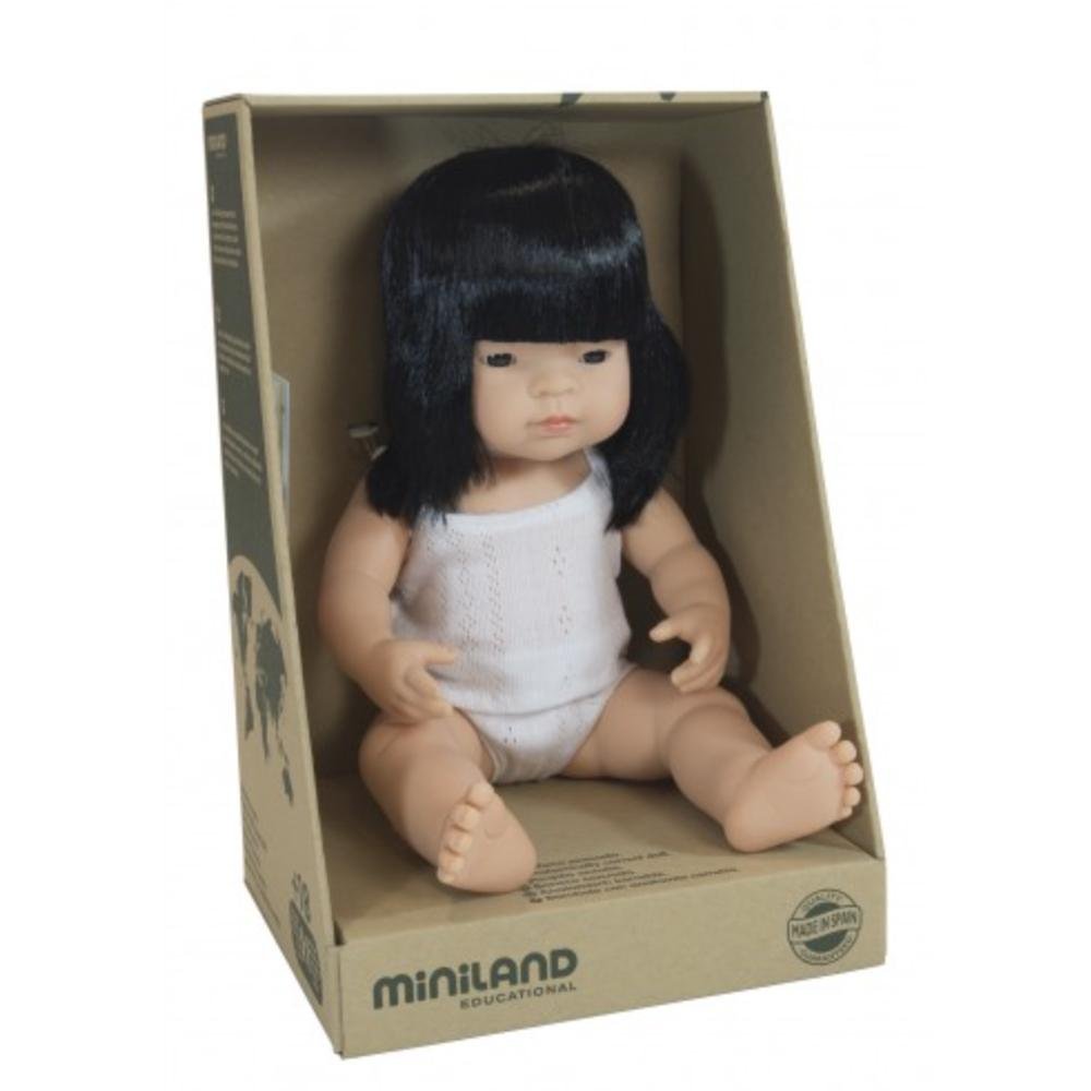 Miniland Anatomically Correct Asian Girl Doll - Educational Toy for Kids, Cultural Diversity Learning - Perfect for Playtime, Classroom & Homeschooling
