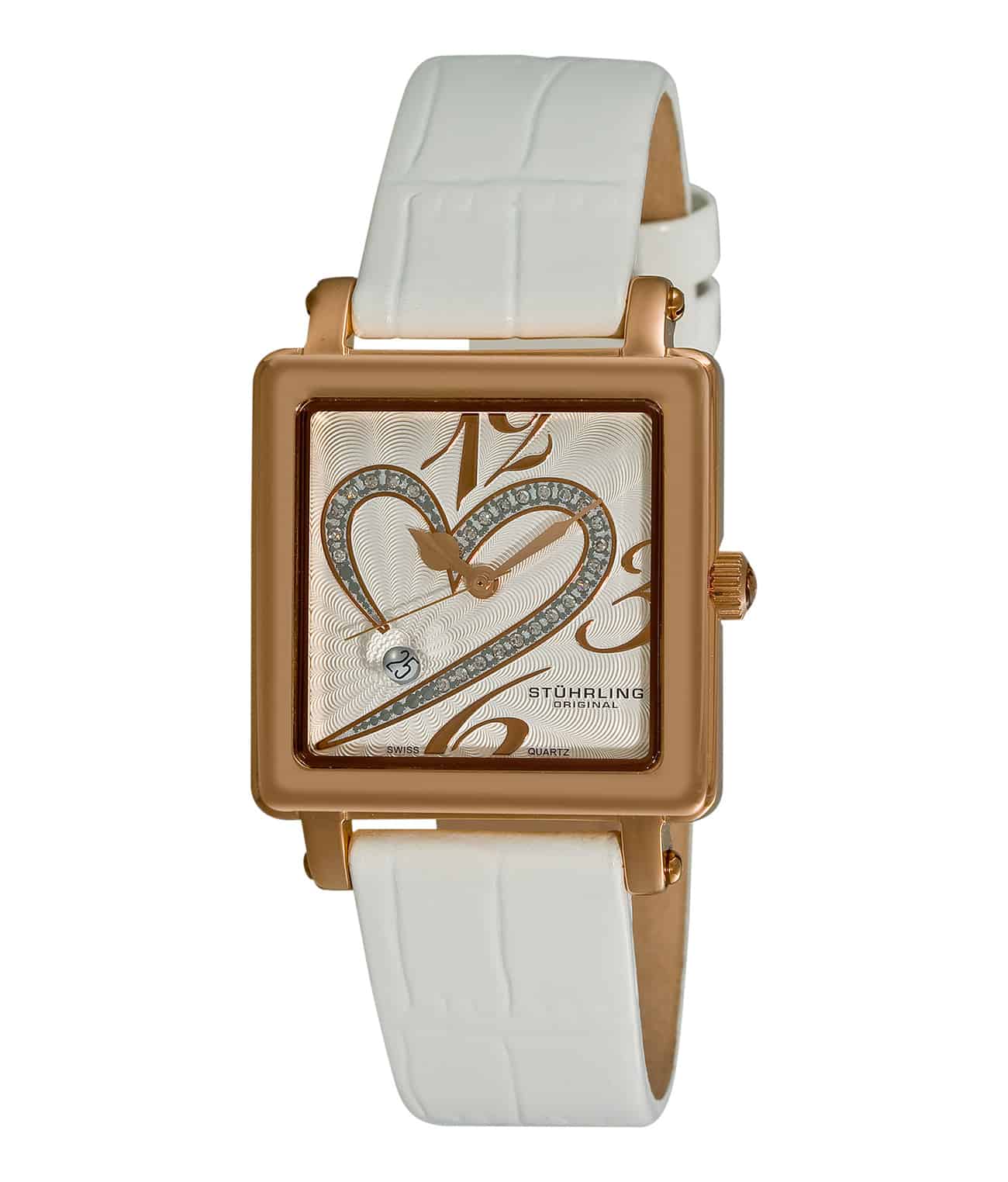 White Dial / Silver Case / White Leather Strap Tang Buckle