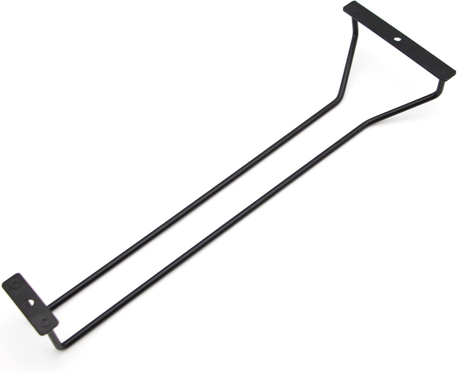 14-Inch Black Stainless Steel Under Cabinet Wine Glass Rack - Hanging Stemware Holder for Kitchen, Bar & Cabinet Storage (Set of 4) - Perfect for Organizing Wine Glasses & Saving Space