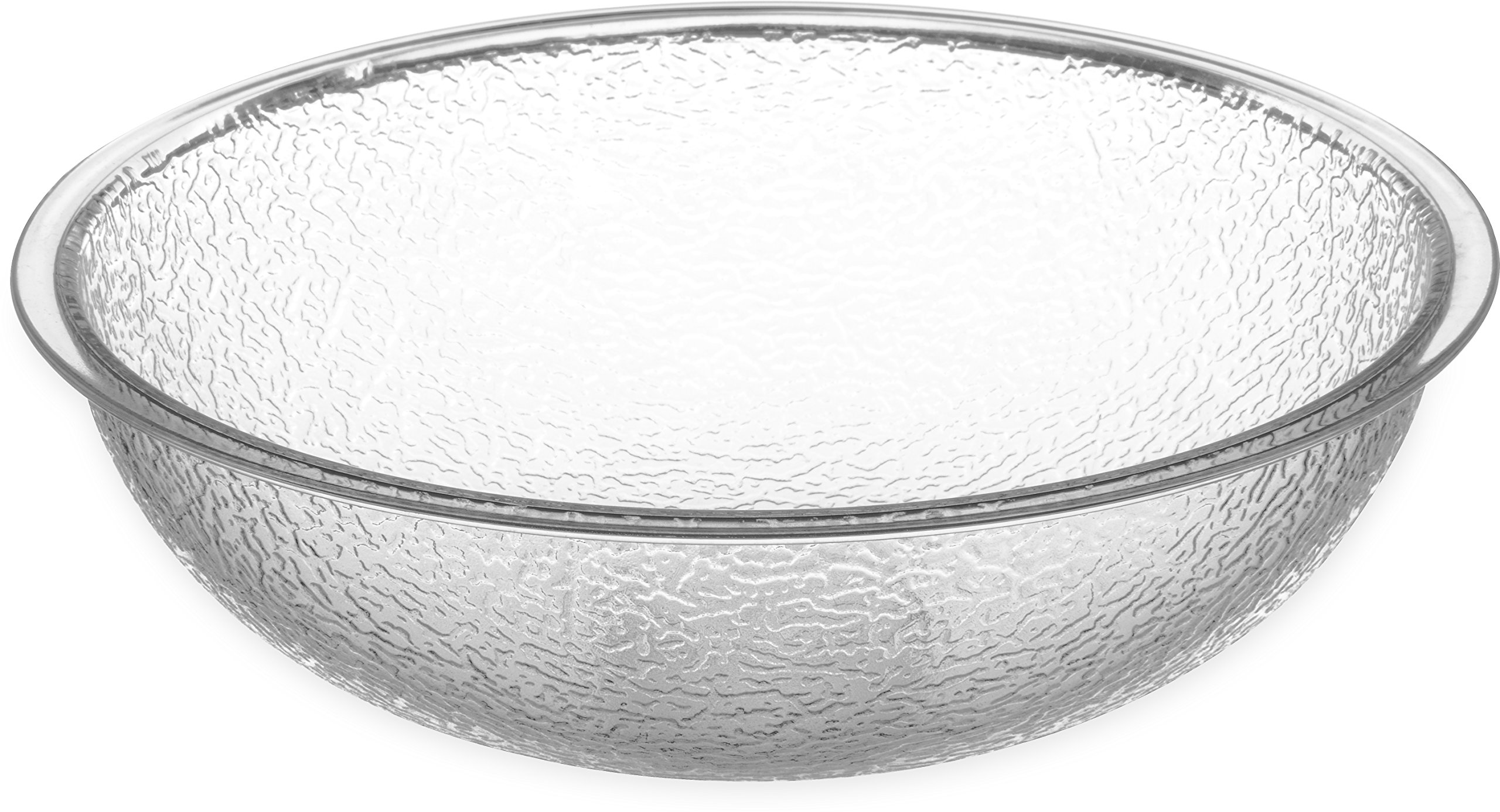 Carlisle 721807 18 Quart Clear Round Pebbled Bowl - 4 Pack for Catering, Food Service & Commercial Kitchen Use