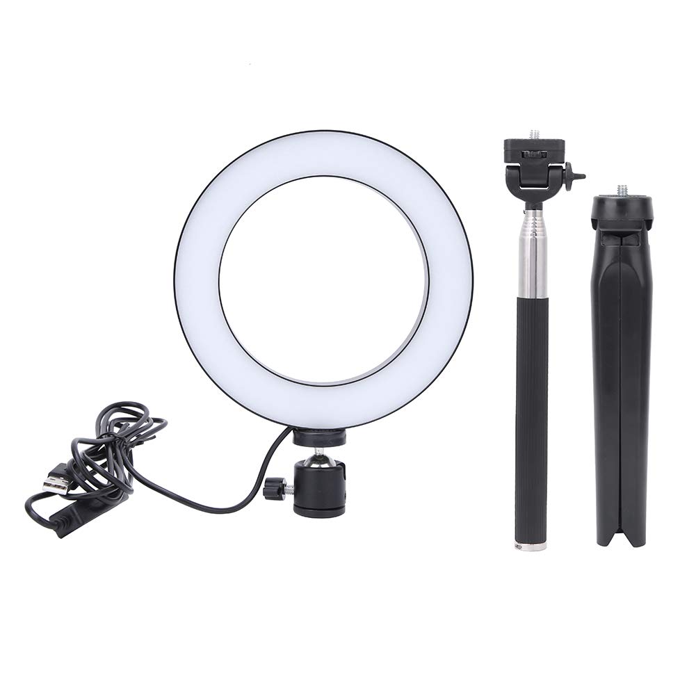 DAUZ 3-in-1 LED Ring Light with Adjustable Color Temperature, USB Powered Foldable Tripod & Selfie Stick - Perfect for Photography, Video Shooting, Vlogging, YouTube Live Streaming and TikTok Content Creation