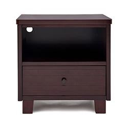 Modern Wooden Cubby Nightstand with 2 Drawers - Stylish Bedside Table for Small Spaces, Perfect for Bedrooms, Dorms & Apartments - Organize Books, Lamps & Essentials