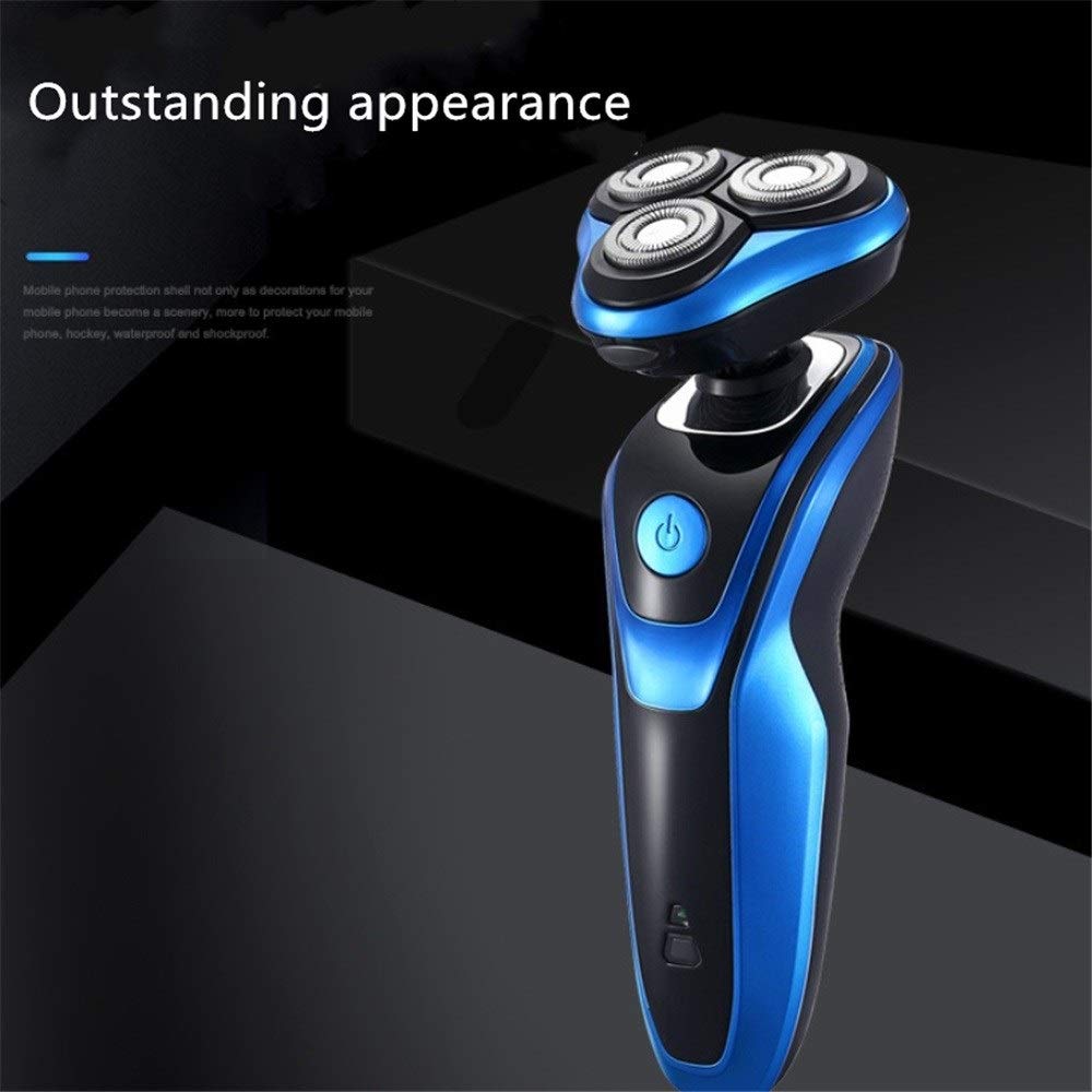 Men's Electric Razor - 3 Blade Rechargeable Cordless Shaver with Wet/Dry Function for Beard & Body Grooming - Perfect for Travel, Home & Office Use