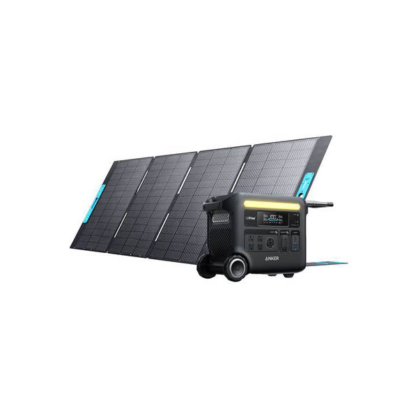 Anker SOLIX F2600 2560Wh Portable Power Station with 400W Solar Panel - Solar Generator for Camping, RV, Home Backup & Emergency Power Supply