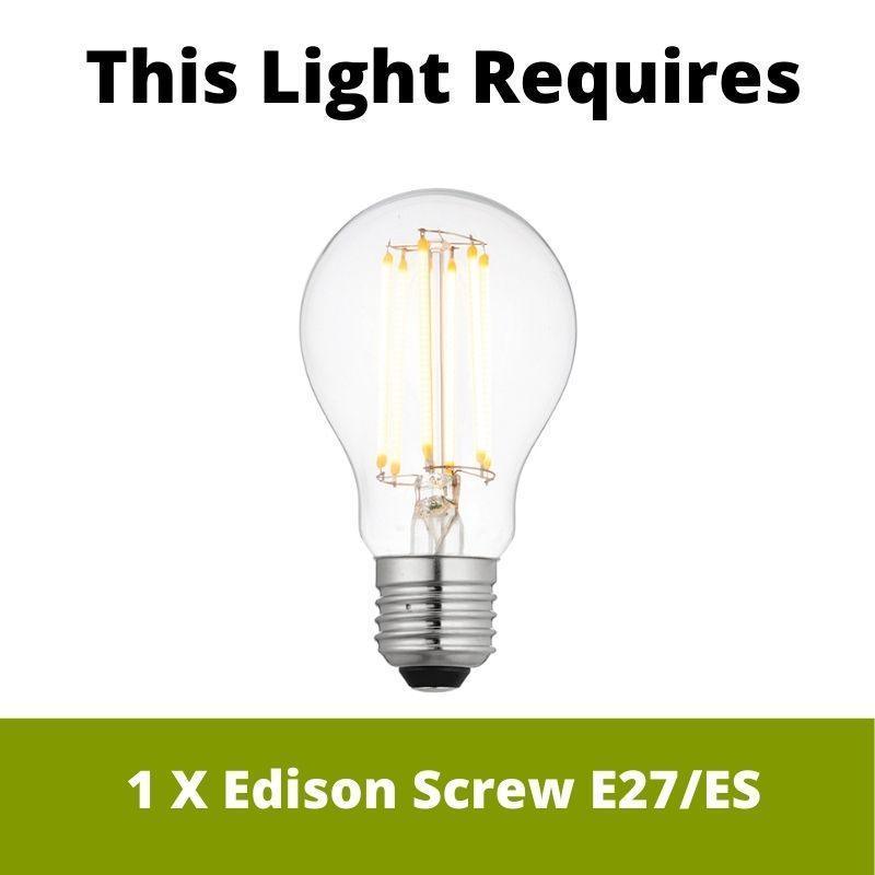 Endon Toledo 1 Light Nickel Table Lamp with Glass Shade - Modern Bedside Lighting for Bedroom, Living Room & Office Decor