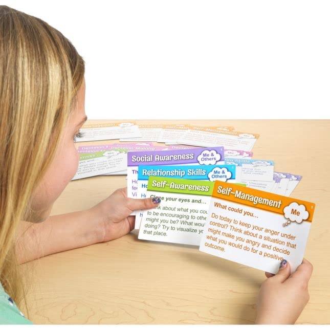 Mindfulness Activity Cards for Students - Set of 40 Mindful Exercises to Build Emotional Strength, Growth Mindset & Focus - Classroom & Homeschool Wellness Tools for Kids & Teens