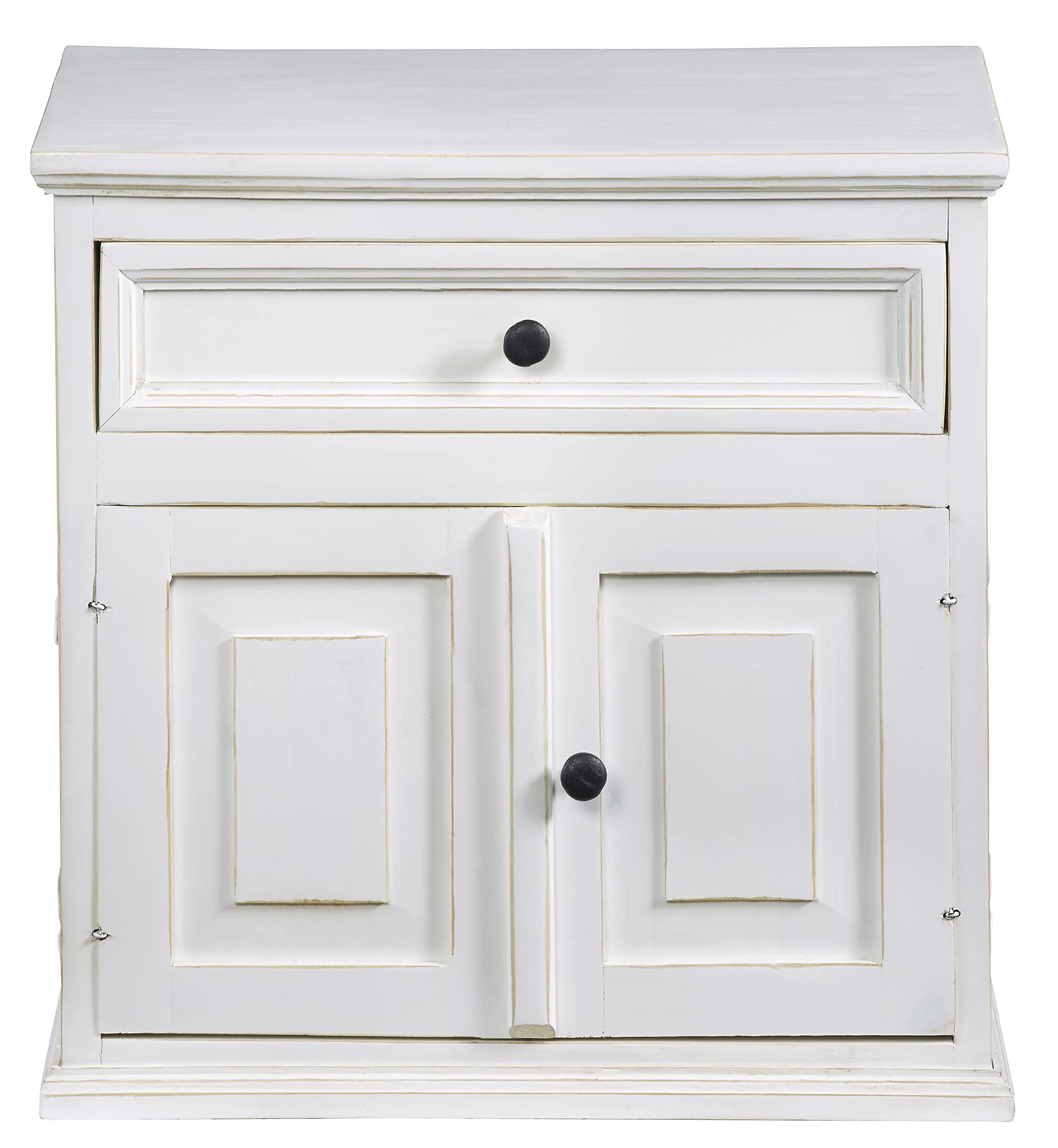 Progressive Furniture Carli Nightstand - White Wooden Bedside Table for Bedroom, Living Room & Guest Room | Modern End Table with Storage Shelf