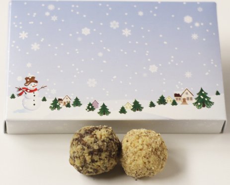 Scott's Cakes Premium Milk & White Chocolate Walnut Truffles - 1 lb Winter Wonderland Gift Box | Gourmet Holiday Treats for Christmas Gifting & Corporate Events